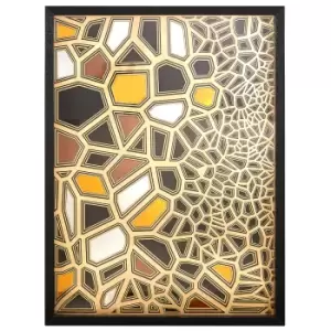 Image of Premier Housewares Modello Fractured Paper Sculpture Wall Art - Black/Gold Finish