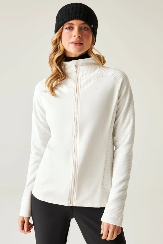 Image of Dare 2b Womens Sleek Full Zip Stretch Insulating Midlayer in White Size: 10 White Female 10