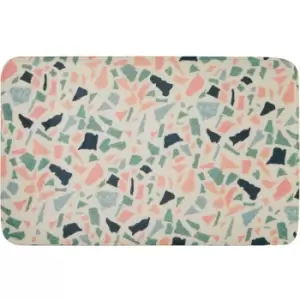 Image of Bath Mats Non Slip Colourful Bath Mat Stylish Terrazzo Design Rectangular Shaped Mats For Bathroom With Soaking Ability 80 x 50 x 1 - Premier