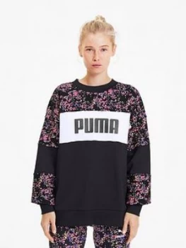 Image of Puma Graphic Crew Sweatshirt - Black