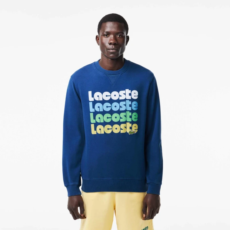 Image of Lacoste Ombre Print Sweatshirt Navy HBM male XS