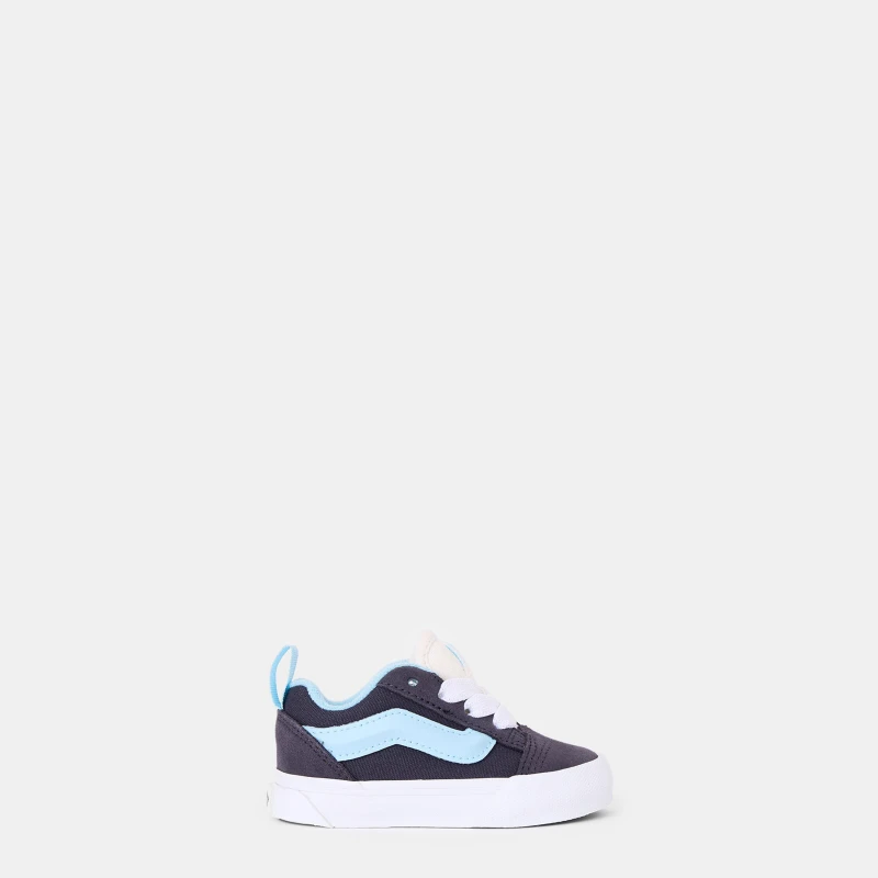 Image of Vans Kids Knu Skool Canvas Low Top Trainers Grey/Blue unisex C4 (20)