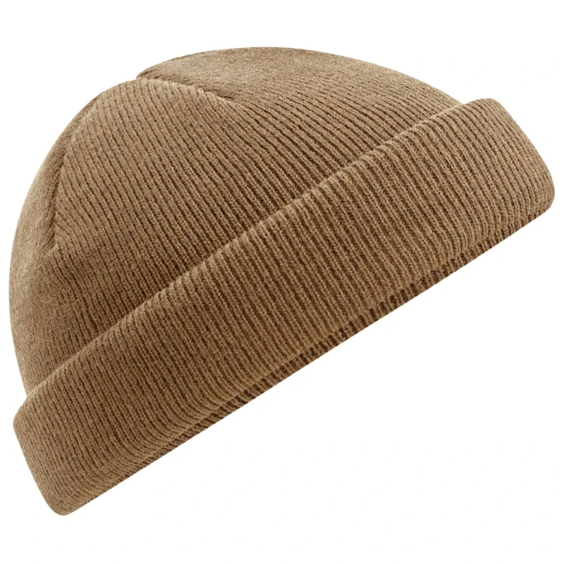 Image of Beechfield Beechfield Men Fisherman Mini Beanie in Light Brown Light Brown One Size Male 5063107002327