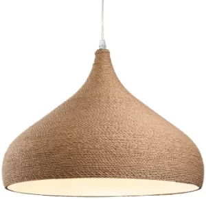Image of Coast 1 Light Dome Ceiling Pendant Brown Rope, E27