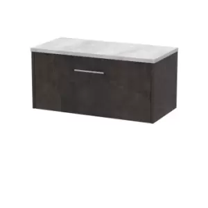 Image of Hudson Reed Juno 800mm Wall Hung 1 Drawer Vanity & Bellato Grey Worktop - Metallic Slate