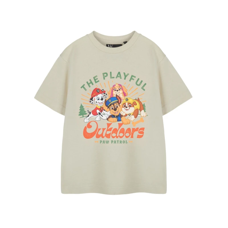 Image of (5-6 Years) Paw Patrol Short Sleeved T-Shirt (Boys Beige)