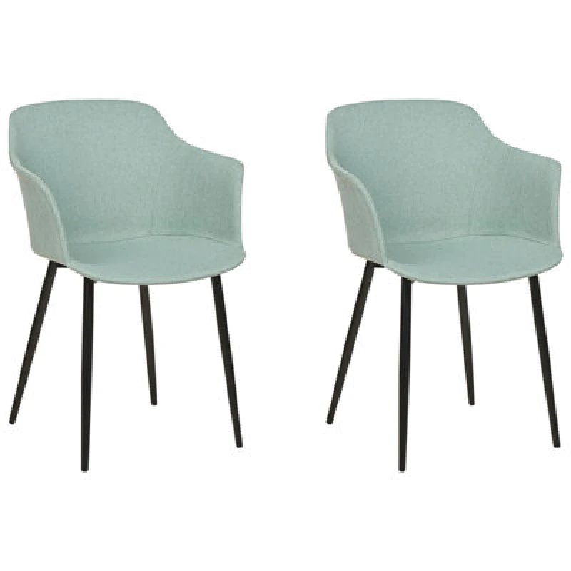 Image of Beliani Set Of 2 Dining Chairs Elim Mint Green