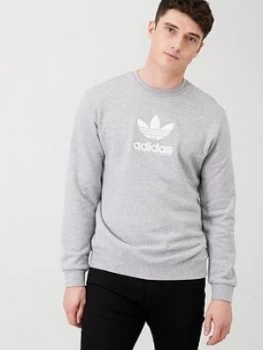 Image of Adidas Originals Premium Crew Neck Sweat - Medium Grey Heather