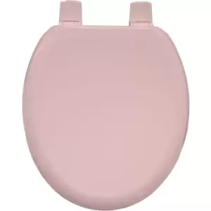 Image of Traditional Toilet Seat Pink Bathroom Round Bottom Fix Wood Sta-Tite - Bemis