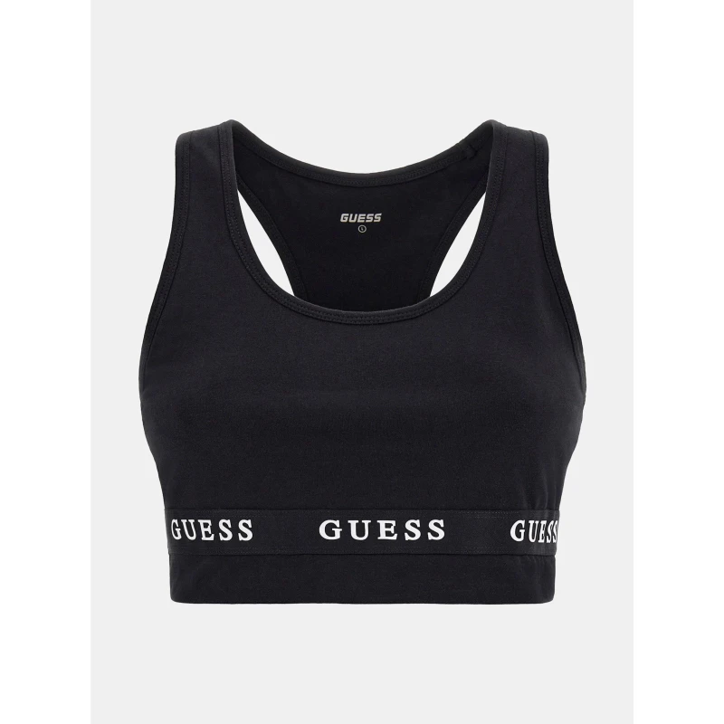 Image of Guess Stretch Jersey Logoed Active Bra 14625862 Black