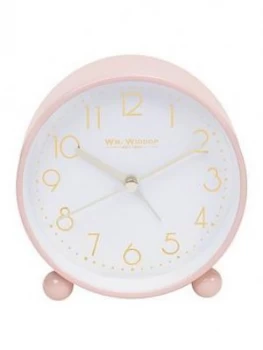 Image of Blush Metal Alarm Clock With Gold Dial