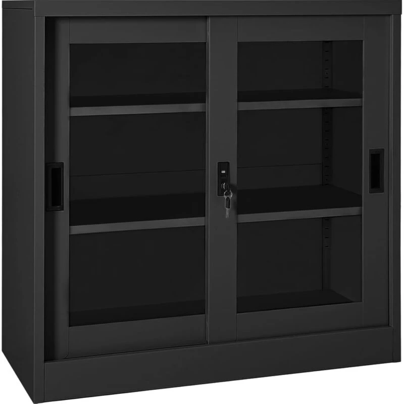 Image of VIDAXL Sliding Door Cabinet Anthracite 90x40x90cm Steel Vidaxl 8720286563885