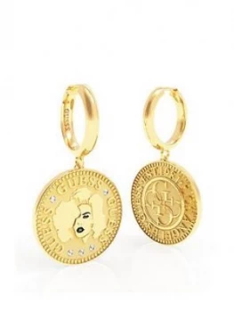 Image of Guess Coin Drop Hoop Earrings