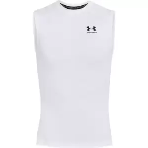 Image of Under Armour Armour Heat Gear Armour Compression Sleeveless Tee - White