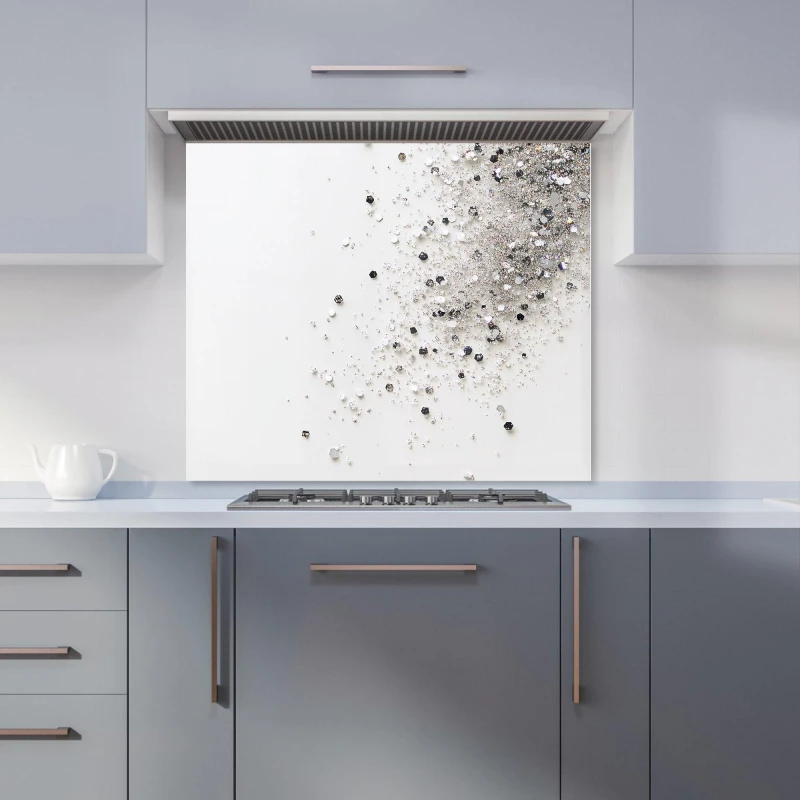 Image of Warren Reed - Designer Glittering Tranquility: Pure White Kitchen Splashback Size: 600mm x 750mm Multicolor Unisex 600mm x 750mm