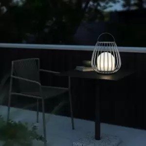 Image of Jim To-Go Outdoor Patio Terrace Metal Battery Powered Dimmable LED Light in Grey (H) 30.3cm