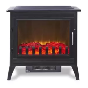 Image of Warmlite WL46036 Chatham Electric Log Effect Stove Fire with Realistic LED Flame Effect - Contemporary, 2KW, Black