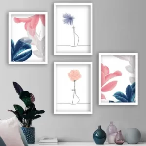 Image of SET_125 Multicolor Decorative Framed Painting (4 Pieces)