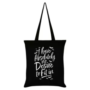 Image of Grindstore I Have Absolutely No Desire To Fit In Tote Bag (One Size) (Black/White)