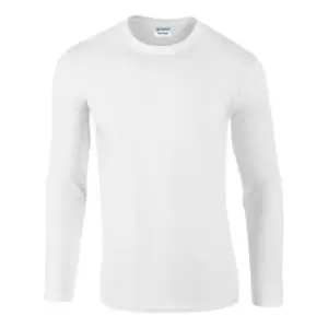 Image of Gildan Mens Soft Style Long Sleeve T-Shirt (S) (White)