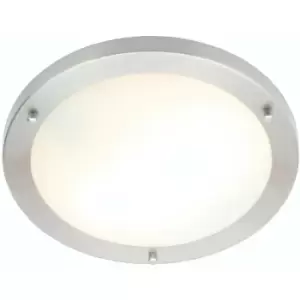 Image of Spa 310mm Delphi Flush Ceiling Light Opal Glass and Satin Nickel