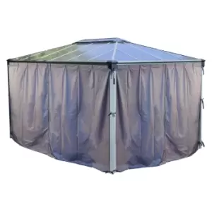 Image of Palram - Canopia Martinique Gazebo Curtain Set - Black