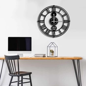 Image of MTS - 010 Black Decorative Metal Wall Clock