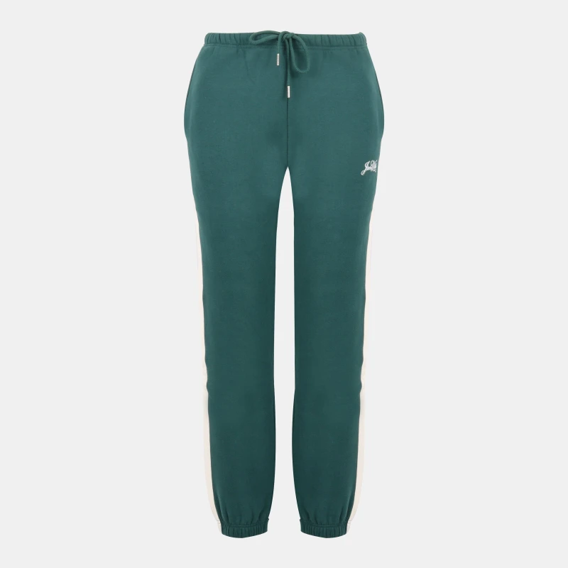 Image of Jack Wills Womens Script Cotton Mid Rise Joggers Green/White female 6 (2XS)