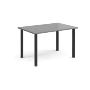 Image of Rectangular Black radial leg meeting table 1200mm x 800mm - onyx grey