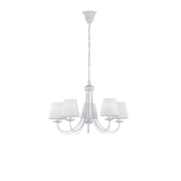 Image of Cortez Authentic 5 Light Multi Arm Pendant Ceiling Light White Matt