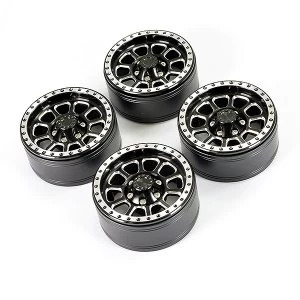 Image of Fastrax Aluminum Beadlock Ten 1.9" Wheels - Black (4Pc)
