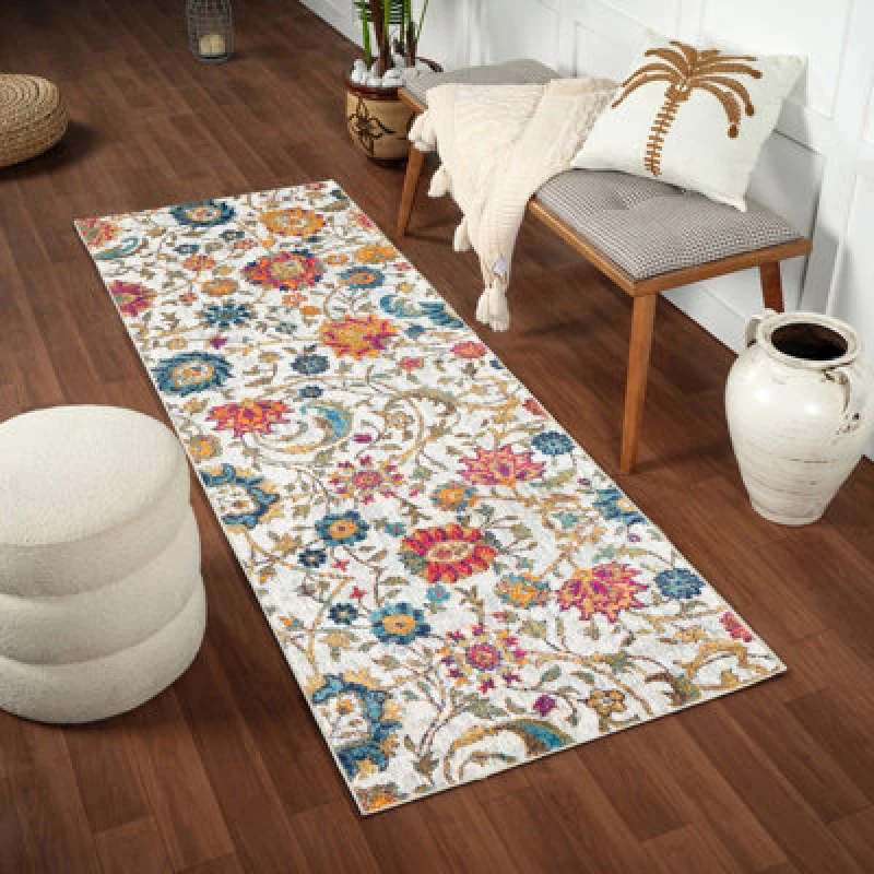 Image of Livabliss Scandi Modern Boho Saffron Hanshu Runner Rug 80 X 220 Cm - Easy Care, Non Shedding, Ideal For Hallway Or Beside The Bed