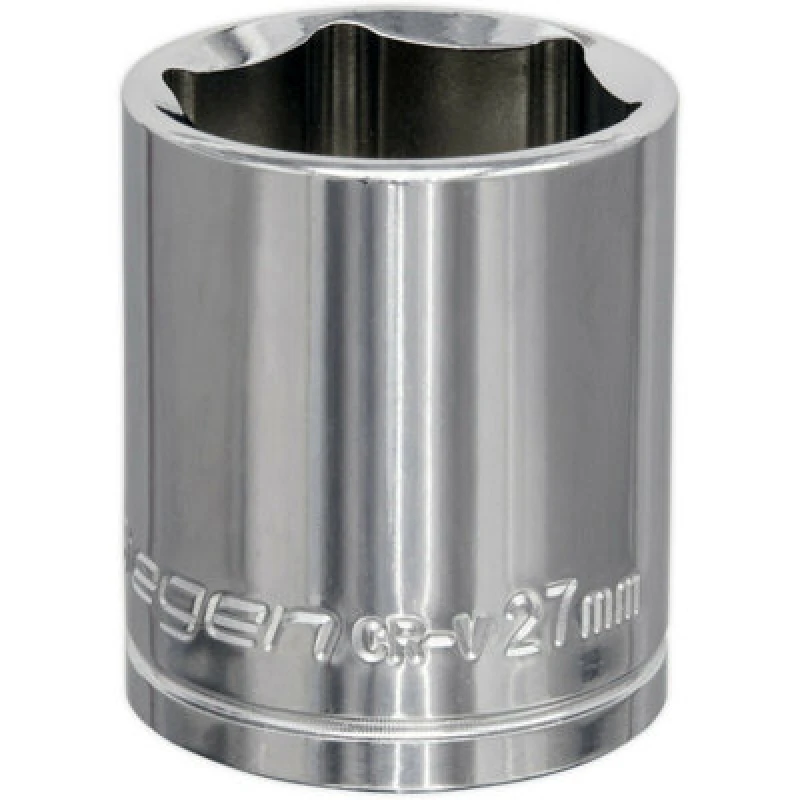 Image of Loops 27mm Chrome Plated Drive Socket - 1/2" Square Drive - High Grade Carbon Steel Metallics