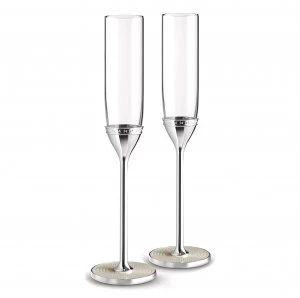 Image of Wedgwood Vera wang with love nouveau toasting flute pearl White