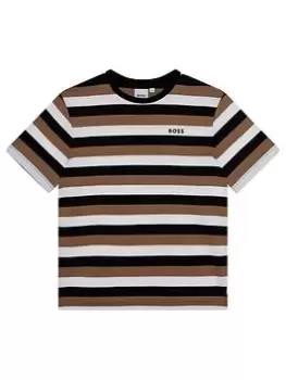 Image of BOSS Boys Stripe T-Shirt - Black, Size 14 Years