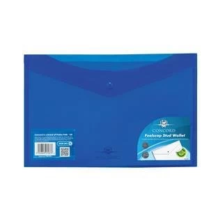 Image of Original Concord Stud Wallet File Vibrant Polypropylene Foolscap Blue Pack of 5