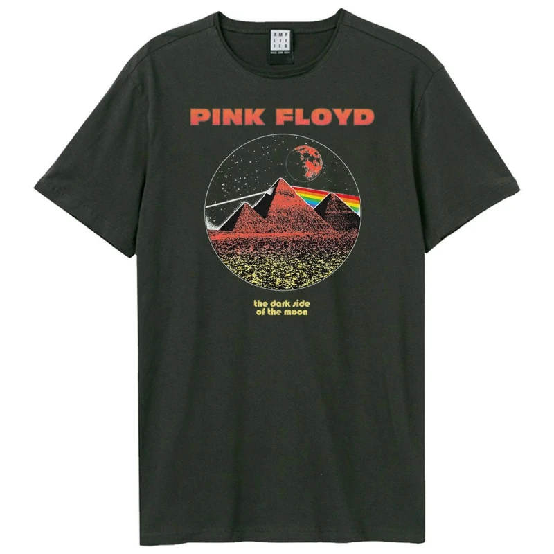 Image of Amplified Amplified Men Vintage Pyramids Pink Floyd T-Shirt in Charcoal Size: Small Charcoal S Male 5063470545001