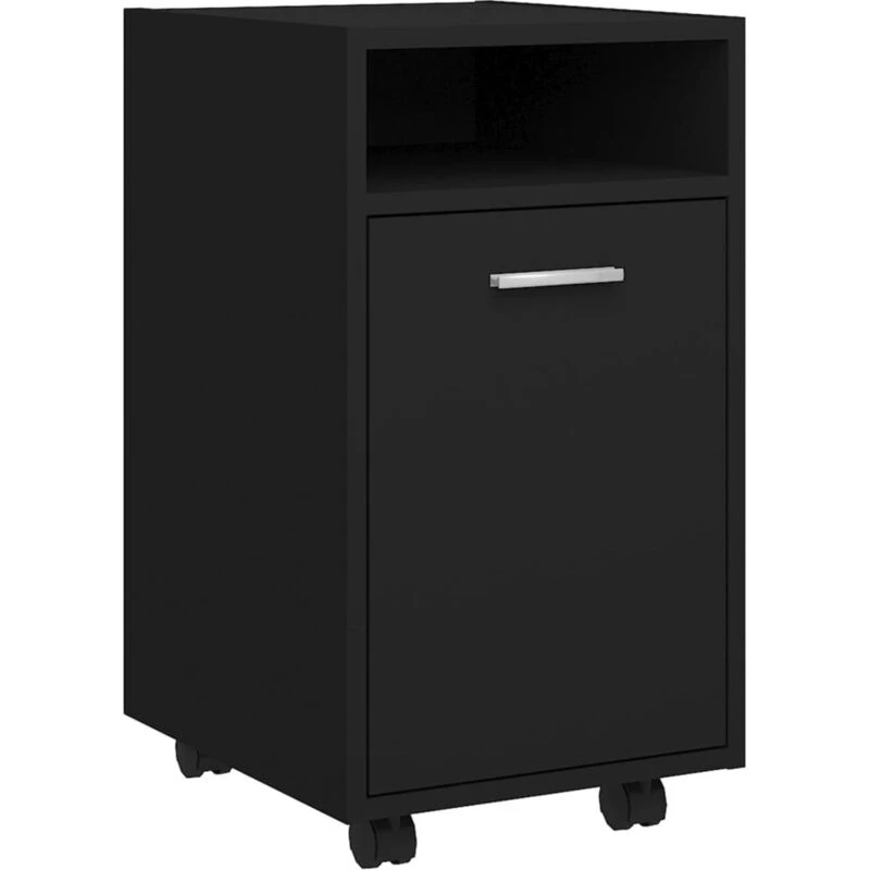 Image of VIDAXL Side Cabinet with Wheels Black 33x38x60cm Engineered Wood Vidaxl 8720286586525