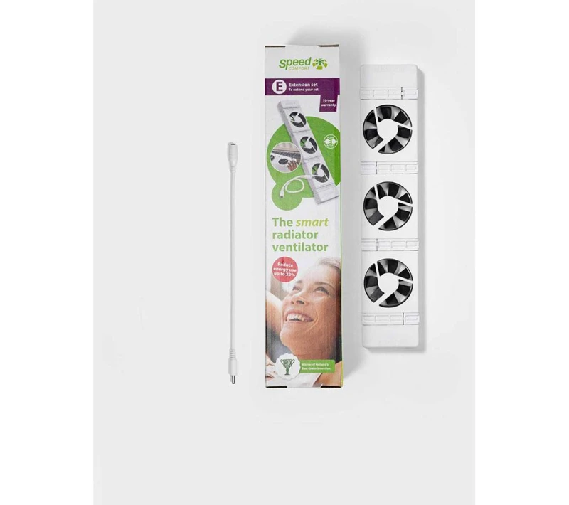 Image of SPEEDCOMFORT Discrete Radiator Fan (Pack of 3) & Mounting Hooks, White 652217373301
