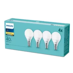 Image of Philips 5.5W LED Golf Ball E14/SES Very Warm White 2700K (Pack of 4) - 69855300