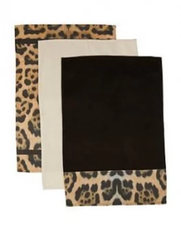 Image of Premier Housewares Leopard Tea Towels ; Set Of 3