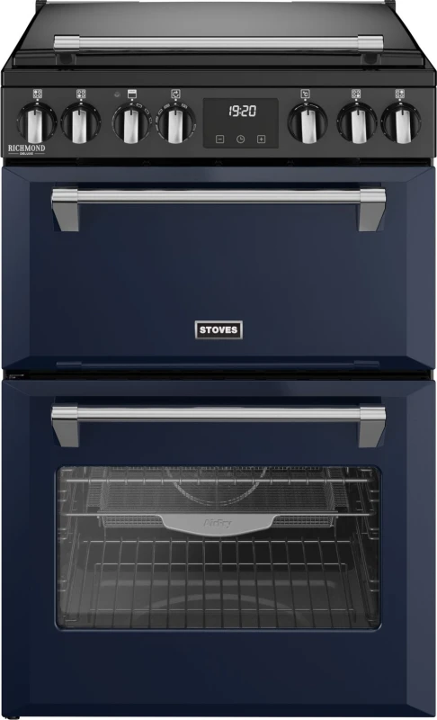 Image of Stoves 60cm wide Double Oven Richmond DX MRA 60Ei RTY Mini Range Electric Cooker with Induction Hob - Midnight Blue - A/A Rated