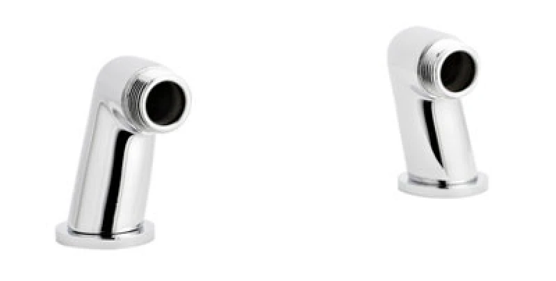 Image of Balterley Tap Accessories Round Minimalist Inlet Legs Pair Chrome Silver