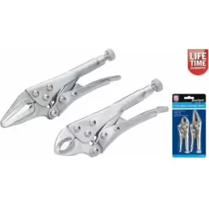Image of Small & Long Nose Self Locking Grips Mole Gripping Adjustable Pliers - Bluespot