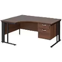 Image of Dams International Left Hand Ergonomic Desk MCM16ELP2KW 1,600 x 1,200 x 725 mm
