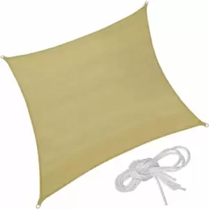 Image of Sun shade sail square, beige - garden sun shade, garden sail shade, sun canopy - 360 x 360cm - beige