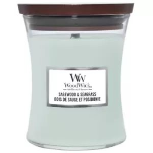 Image of Woodwick Sagewood & Seagrass Scented Candle 275g