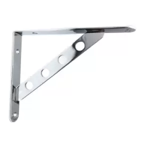 Image of GTV Pair of Strong Fixed Shelf Brackets Supports with Fixings - Colour Chrome. S