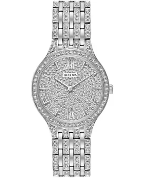 Image of Bulova Crystal Silver Dial Stainless Steel Womens Watch 96L243 96L243
