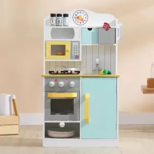 Image of Teamson Kids Florence Wooden Kitchen For Kids Toy Kitchen With 5 Role Play Accessories TD-11708AR - Blue